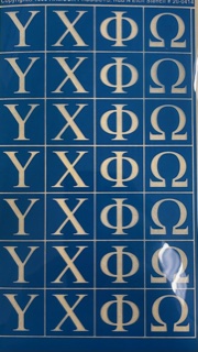 Greek Letters YXQV - Rub N Etch Stencil