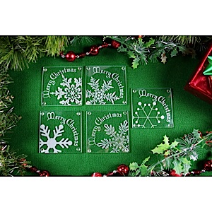 60-3910C - Limited Time Christmas Etchable Square Coaster 