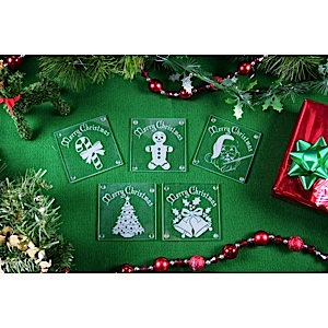 60-3910C - Limited Time Christmas Etchable Square Coaster 