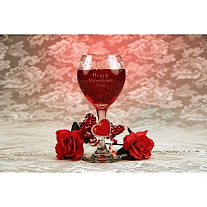 Valentine's Day  Wine Glass Gel Candle