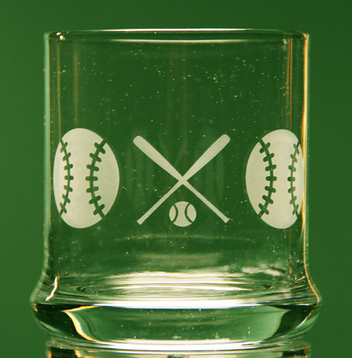 Baseball Rocks Glass