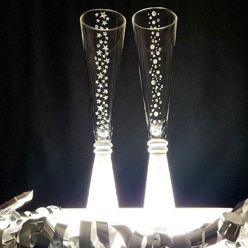 Bubble and Bling Champagne Glasses