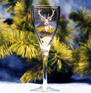 Deer Head Wine Glass