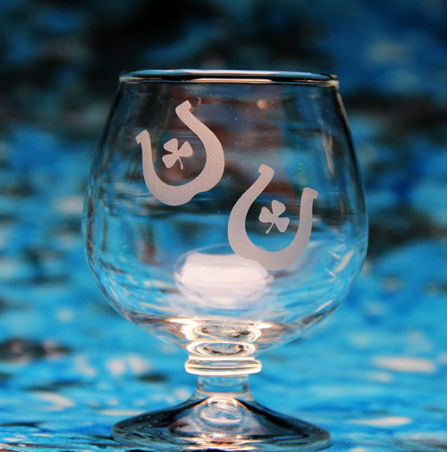 Lucky Horseshoes Glass