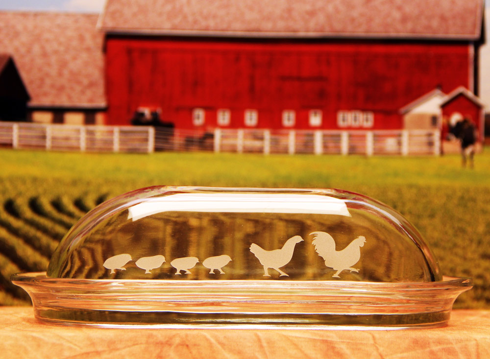 Chicken Family Butter Dish