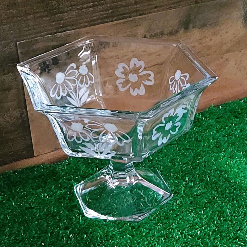 Floral Pattern Pedestal Dish