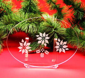 Oval Poinsettia Platter