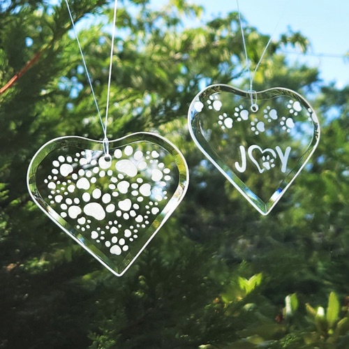 Paw Prints on Your Heart Suncatchers