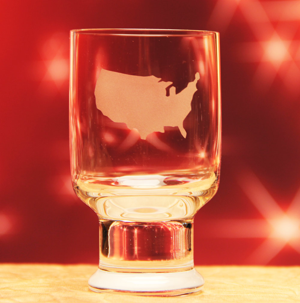 USA Map Glass