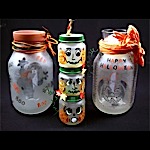 Ghost & Pumpkin Tealight Jars