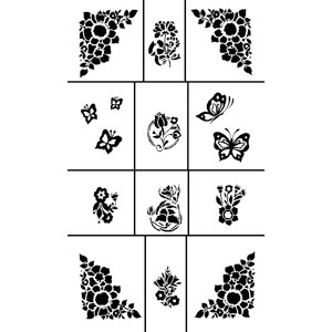 341653 Over n ft. Over Reusable Glass Etching Stencils 5 in. x 8 in.  1-Pkg-Berries