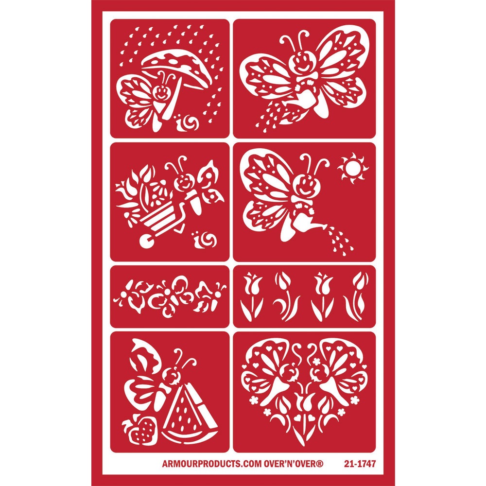 Rub 'n' Etch Glass Etching Stencils 5X8 1/Pkg-Fancy Hearts