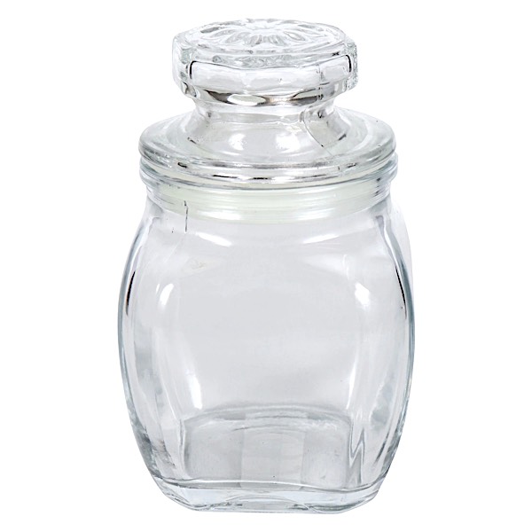 Glass Jar w/ Ornage Lid  7.5oz