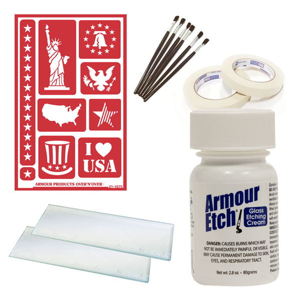 Armour Etch Glass Etching Starter Kit - Mediums and Finishes